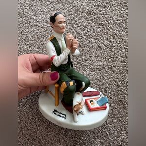 Vintage Norman Rockwell Figurine “Man Threading a Needle”. 1980